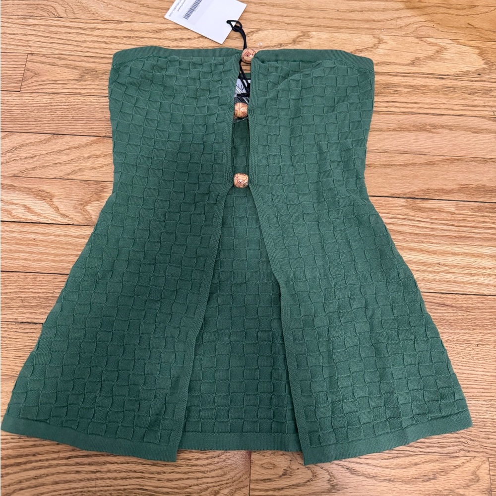 Runaway the label strapless green top